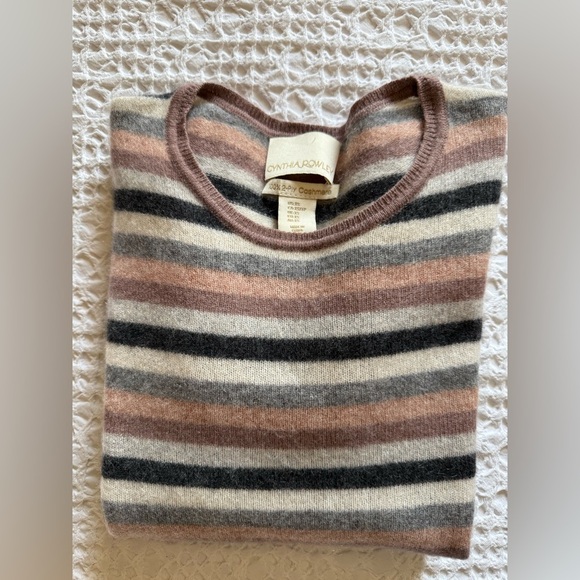 Cynthia Rowley Cashmere Striped Sweater XS Pink Gray Cream Black NWOT - Picture 12 of 12